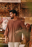 The Akar Kita Men 3/4 Sleeve Kurta - Brownflux