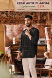 The Akar Kita Men 3/4 Sleeve Kurta - Black Harvest