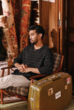 The Akar Kita Men 3/4 Sleeve Kurta - Black Harvest