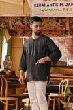 The Akar Kita Men 3/4 Sleeve Kurta - Nature Black