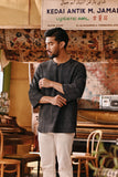 The Akar Kita Men 3/4 Sleeve Kurta - Nature Black