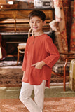 The Akar Kita 3/4 Sleeve Kurta - Red Dash