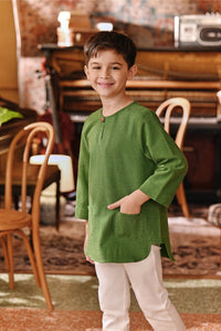 The Akar Kita 3/4 Sleeve Kurta - Greenflux