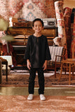 The Akar Kita 3/4 Sleeve Kurta - Black Dash