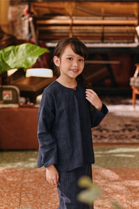 The Akar Kita Kedah Blouse Top - Nature Navy