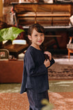 The Akar Kita Kedah Blouse Top - Nature Navy