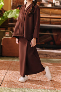 The Akar Kita Folded Skirt - Dark Burgundy