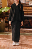 The Akar Kita Folded Skirt - Black Dash