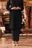 The Akar Kita Women Folded Skirt - Black Dash