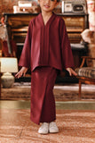 The Akar Kita Folded Skirt - Burgundy