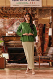 The Akar Kita Women Kedah Blouse Top - Greenflux