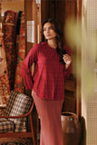 The Akar Kita Women Kedah Blouse Top - Ruby Harvest