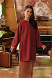 The Akar Kita Kurung Riau Top - Maroon Dust