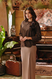 The Akar Kita Women Kedah Blouse Top - Brown Dash