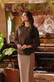 The Akar Kita Women Kedah Blouse Top - Brown Dash