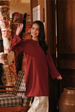 The Akar Kita Kurung Riau Top - Maroon Dust