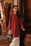 The Akar Kita Kurung Riau Top - Maroon Dust