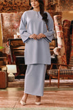 The Akar Kita Women Folded Skirt - Blue Fog