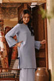 The Akar Kita Women Kurung Riau Top - Blue Fog