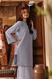 The Akar Kita Women Kurung Riau Top - Blue Fog