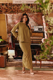 The Akar Kita Women Kedah Blouse Top - Butter Olive