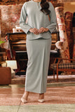 The Akar Kita Women Folded Skirt - Gray Mist