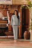 The Akar Kita Women Kedah Blouse Top - Gray Mist