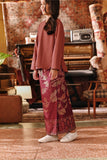 The Akar Kita Jacquard Skirt - Burgundy Glow