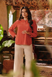 The Akar Kita Women Kedah Blouse Top - Red Dash