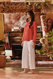 The Akar Kita Women Kedah Blouse Top - Red Dash