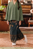 The Akar Kita Jacquard Skirt - Emerald Glow