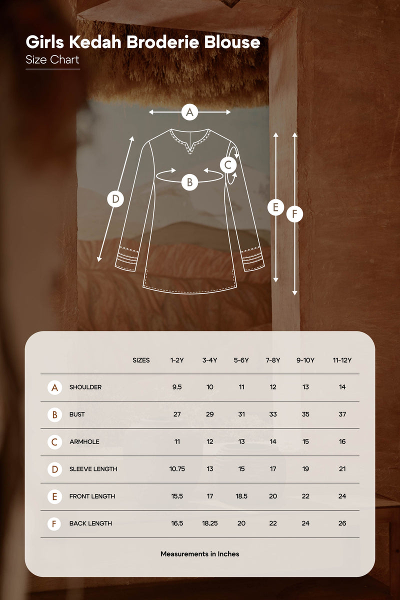 The Asal Kita Kedah Broderie Blouse - Maroon (CANCELLED) 1-2 Years