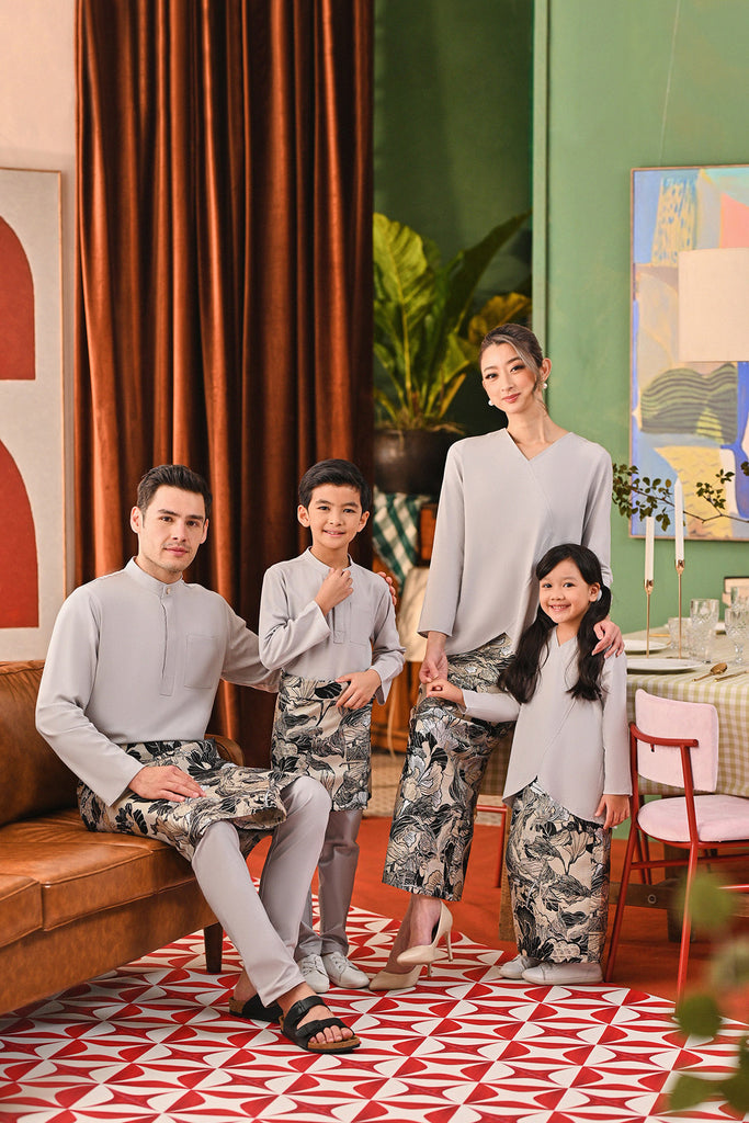 The Capai Men Baju Melayu Top - Light Grey