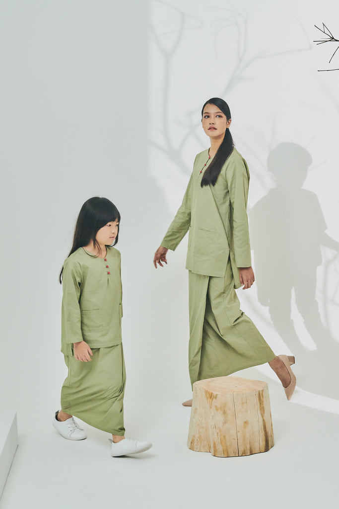 Olive Green Colour Parent-Child wear