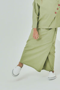 Olive Green Colour Overlay Skirt