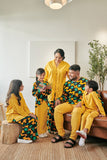 set sedondon baju raya keluarga kuning