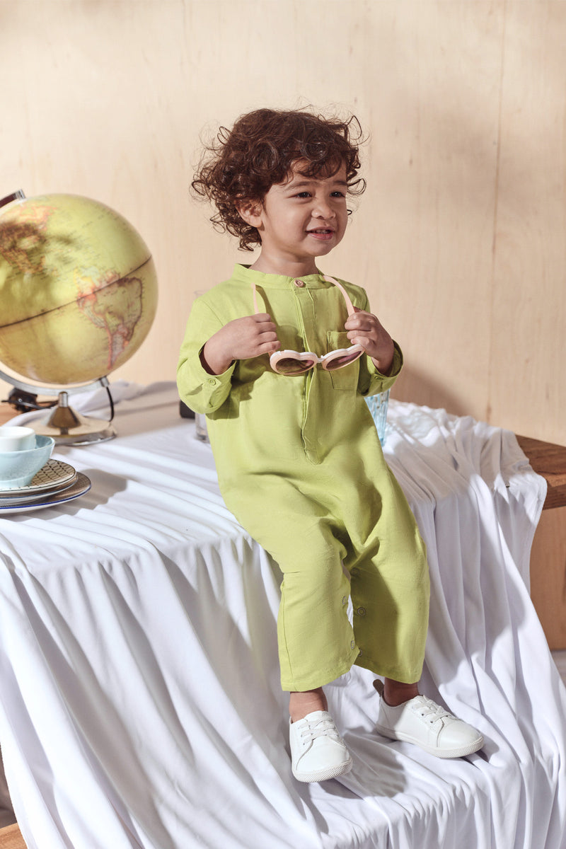 Lime Green Babies Jumpsuit