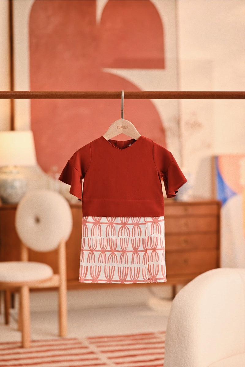 The Titi Babies Kurung - Terracotta Fez