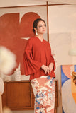 The Titi Women Bell Sleeve Blouse - Terracotta