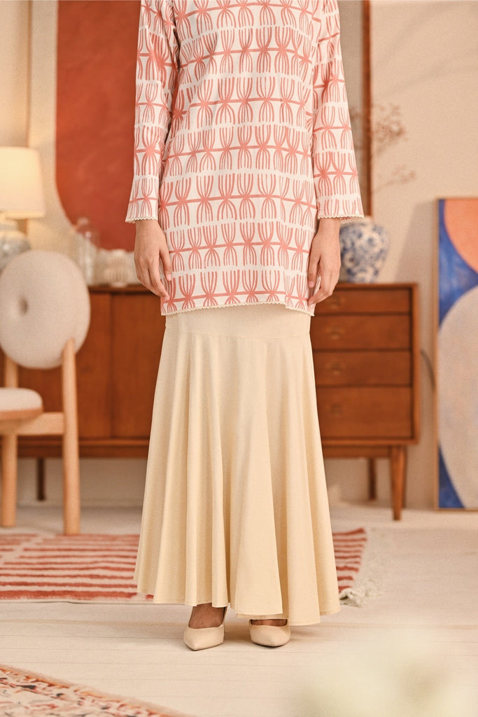 The Titi Women Modern Kurung Skirt - Cream
