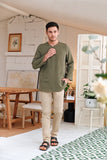 The Jumpa Men Pesak Kurta - Leaf Stripe