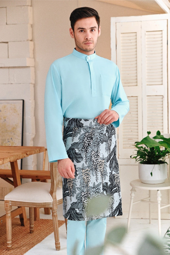 The Jumpa Men Baju Melayu Top - Light Blue