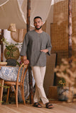 The Hening Men 3/4 Sleeve Kurta - Champagne Gingham