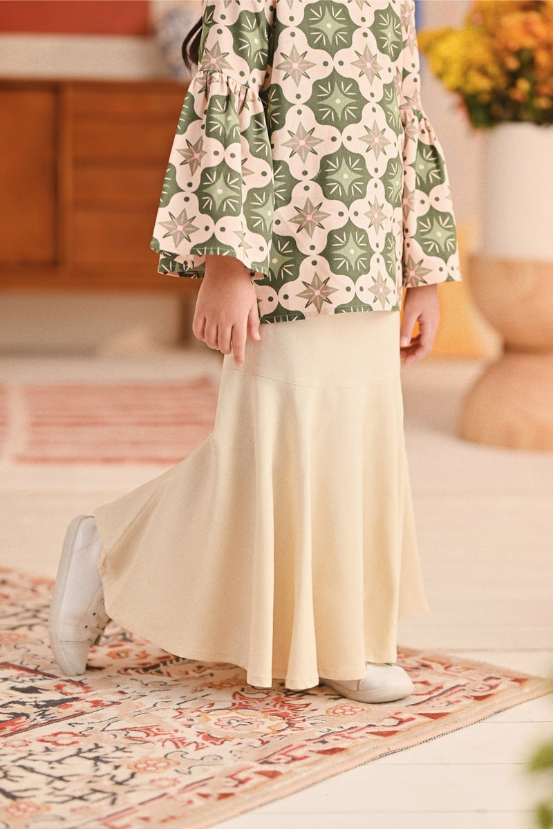 The Titi Modern Kurung Skirt - Cream