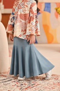 The Titi Modern Kurung Skirt - Arctic Blue