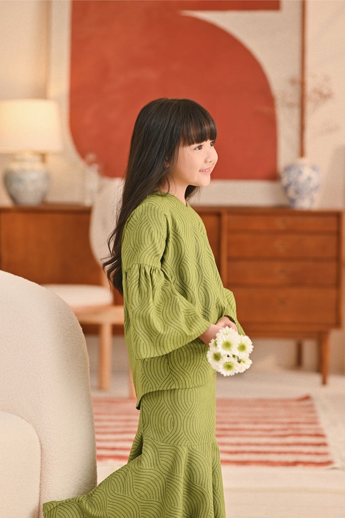 The Titi Bell Sleeve Blouse - Olive Grove