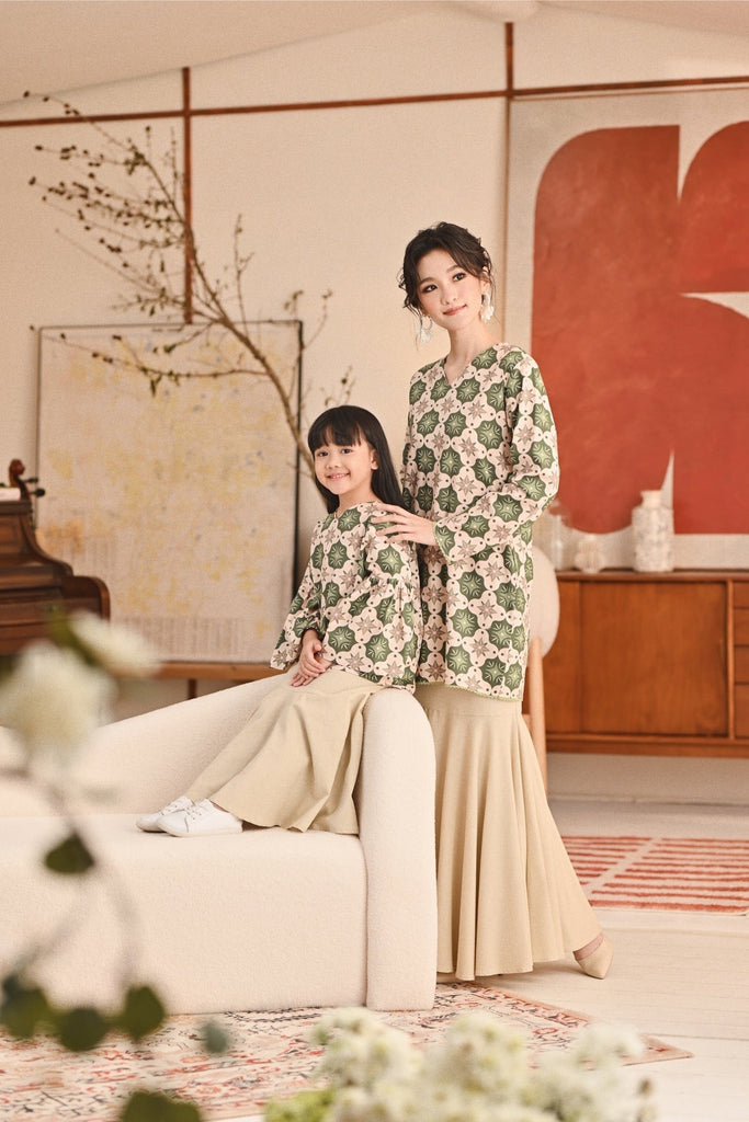 The Titi Women Modern Kurung Skirt Khaki – - Main Image