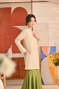 The Titi Women Modern Kurung Top - Khaki