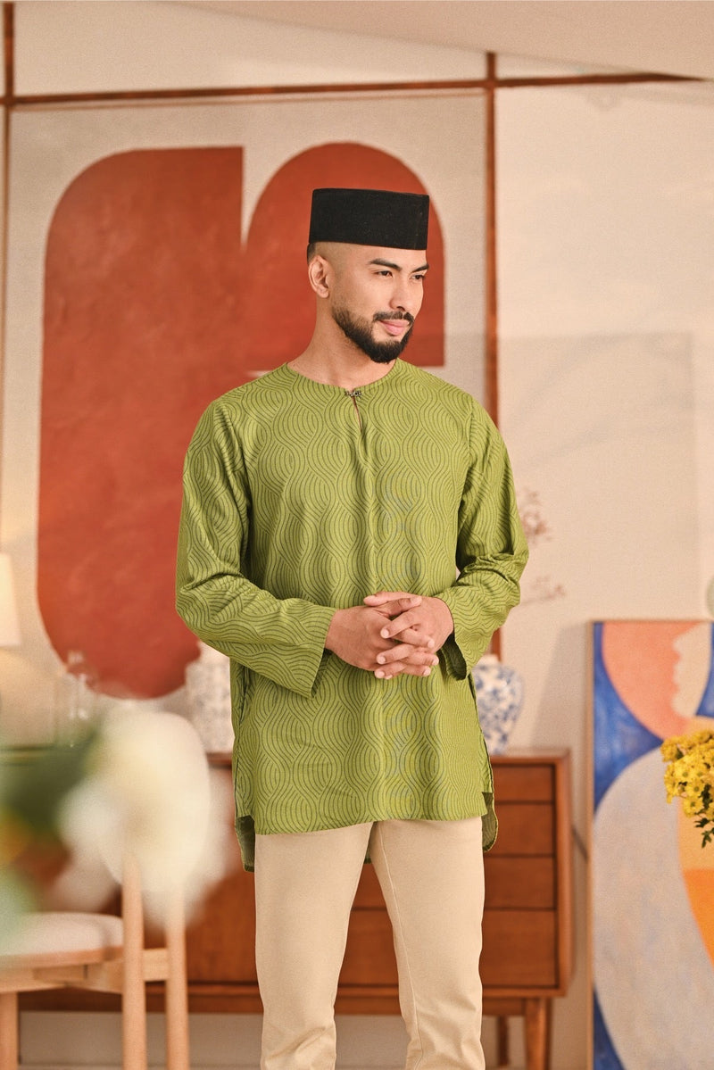 The Titi Men Kurta - Olive Grove