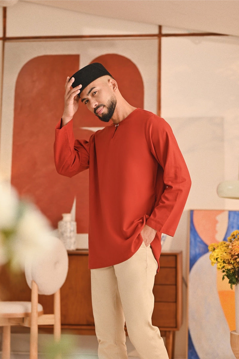 The Titi Men Kurta - Terracotta